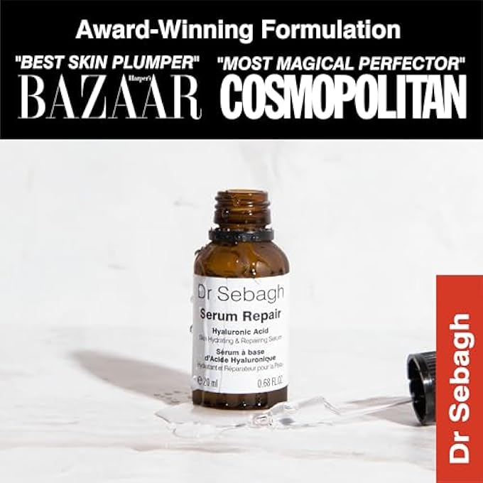Dr. Sebagh SERUM REPAIR - 20 ML | AWARD-WINNING HYALURONIC ACID FACIAL HYDRATOR | ANTI AGING & WRINKLE | SKIN MOISTURISING & REPAIRING FORMULA | COLLAGEN BOOSTING YOUTHFUL GLOW FOR WOMEN & MEN - Image 3
